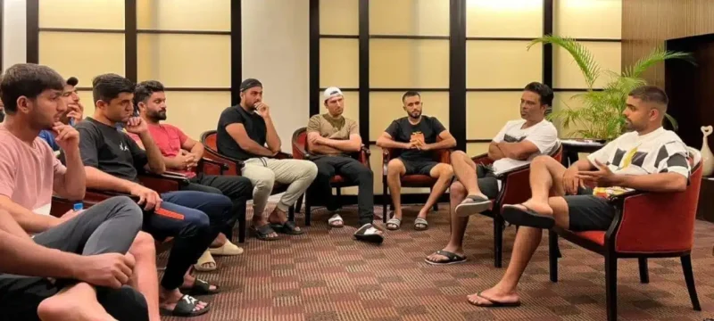 Pakistan Shaheen team meets Babar Azam before the Asia Cup Final