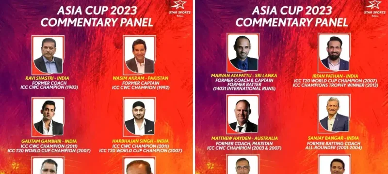 Asia Cup 2023 Commentary Panel Announced