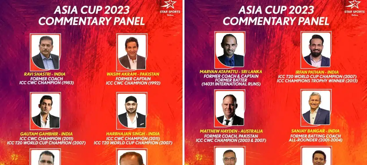 Asia Cup 2023 Commentary Panel Announced