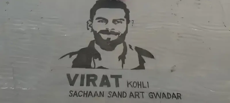 Pakistani Fan Creates Sand Display in Admiration of Virat Kohli