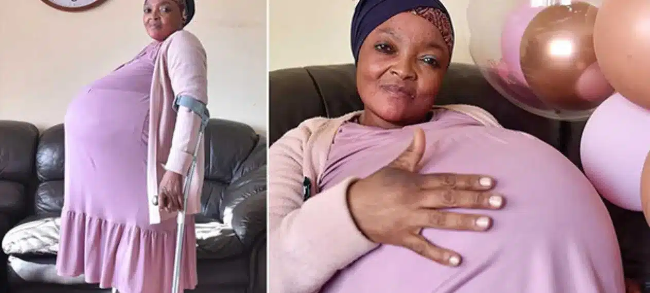 A South African woman breaks the Guinness World Record by giving birth to 11 babies