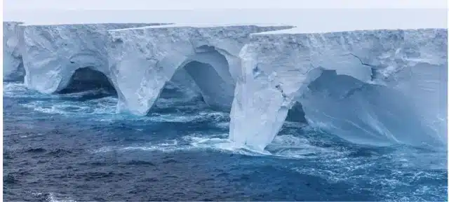 Iceberg Erosion Unveils Nature's Masterpiece: Spectacular Caves and Arches Emerged