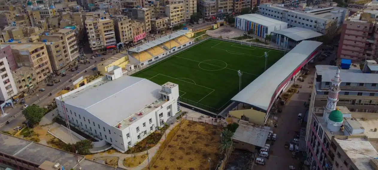 New Pitch and Floodlights for Lyari Football Stadium Karachi