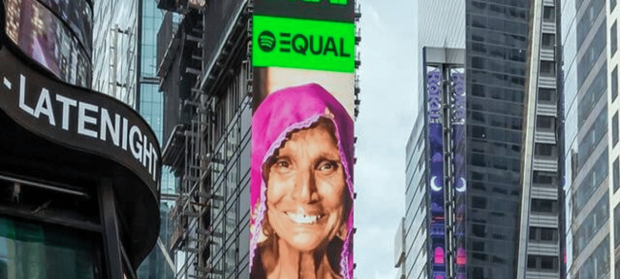 Mai Dhai, A Renowned Pakistani Classical Singer, Appeared On A Famous Billboard In Times Square