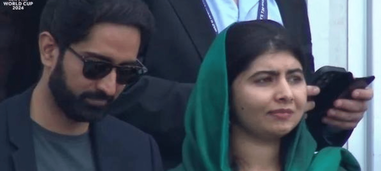 Malala and Her Husband attend PAK vs IND Match