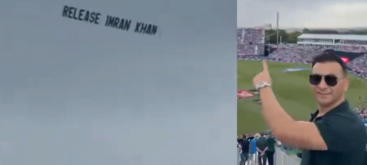 'Release Imran Khan' Banner Flies Over PAKvsIND Match