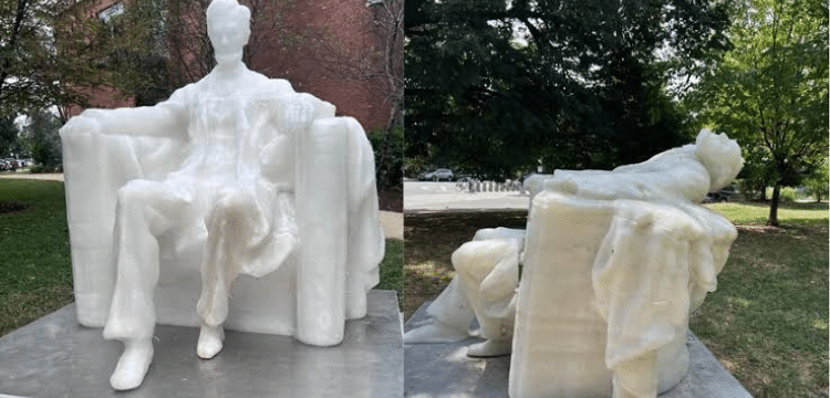 Heatwave Melts Six-foot Abraham Lincoln Wax Statue