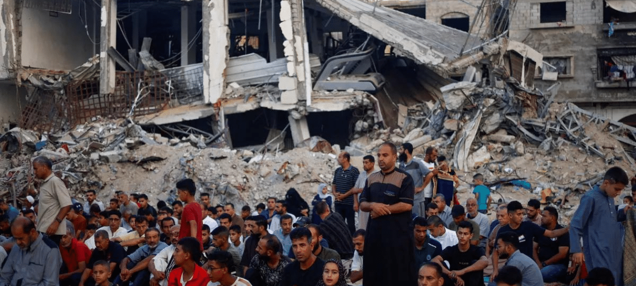 Palestinians Gather At A Ruined Mosque For Eid Ul Adha Prayers While Muslims Celebrate Worldwide