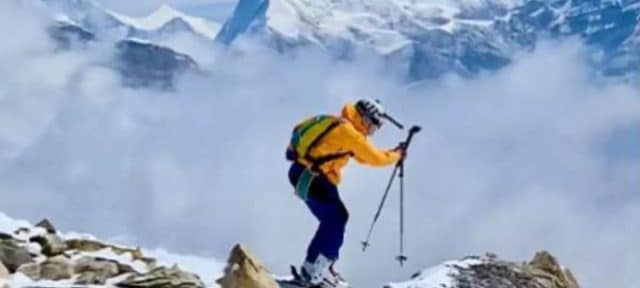 British Adventurer Achieves World Record for Highest Ski Base Jump at 18,753 Feet