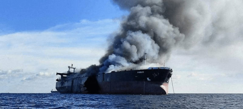 Oil Tanker Ablaze and Adrift in Red Sea Following Multiple Attacks