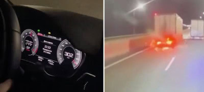 Russian Youth Driving an Audi RS5 at 300 km/h Collides with a Truck on a Moscow Highway