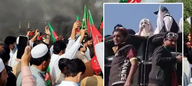 Bushra Bibi at Forefront as PTI Protesters in Confrontation with Police at Islamabad's Zero Point