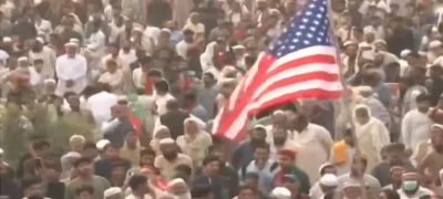 US Flag at PTI Rally Fuels Verbal Clash Between Barrister Saif and Azma Bokhari