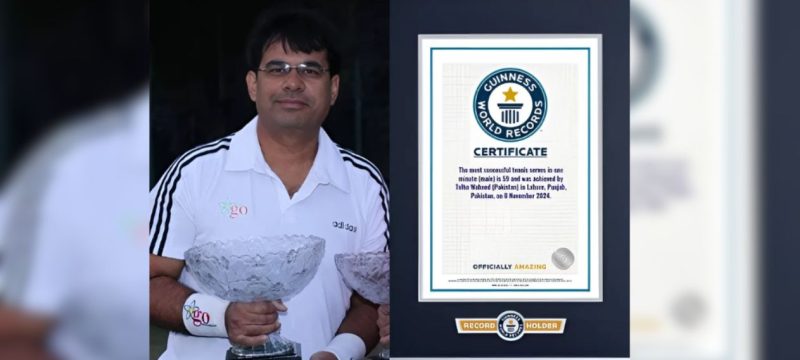 Pakistani Tennis Star Talha Waheed Sets Guinness World Record