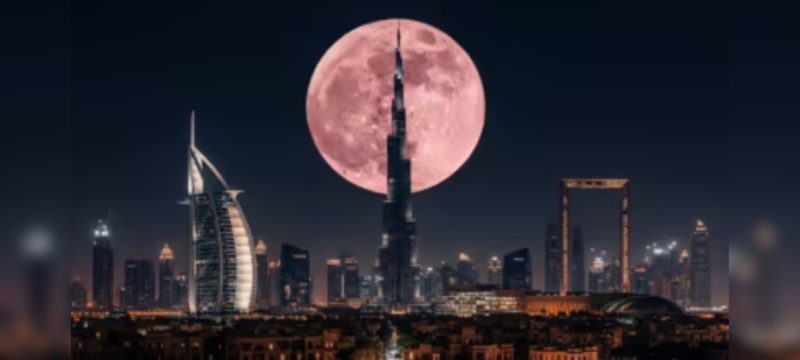 Mesmerizing 'Strawberry Moon' Illuminates UAE Skies with Rare Celestial Beauty