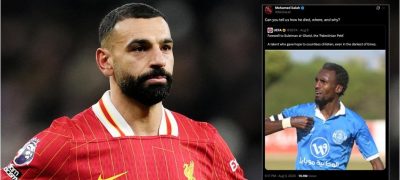Salah showing support for Palestine