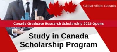 Canada Graduate Research Scholarship 2026 Opens