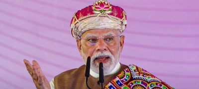 Prime Minister Narendra Modi in Dhar, Madhya Pradesh
