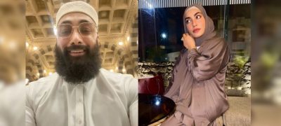 Umair Jaswal Introduces Wife During Umrah on First Wedding Anniversary