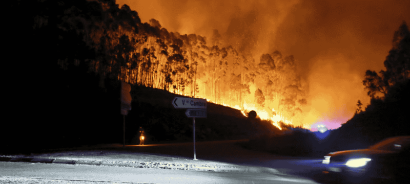 Wildfires Break Out in Portugal and Spain