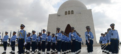 PAF cadets assume guard duties at Mazar-e-Quaid
