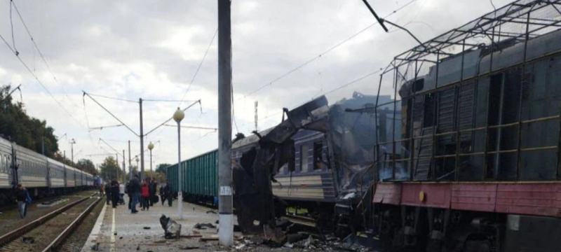 Russian Strike on Ukraine Train Injures Dozens of Civilians