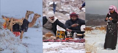 Historic First: Rare Snowfall Transforms Al NafΕ«d Desert into a Stunning Winter Landscape