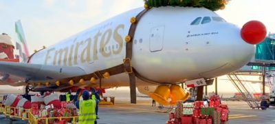 Dubai’s Emirates Launches Christmas ‘Sleigh380’ on A380 Jet