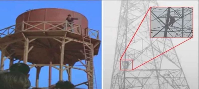 Indian Woman Recreates Iconic ‘Sholay’ Scene by Climbing Tower