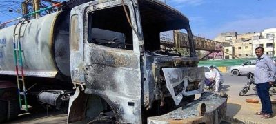 Water Tanker Accident Vehicle Falls into Nullah in Karachi’s Korangi