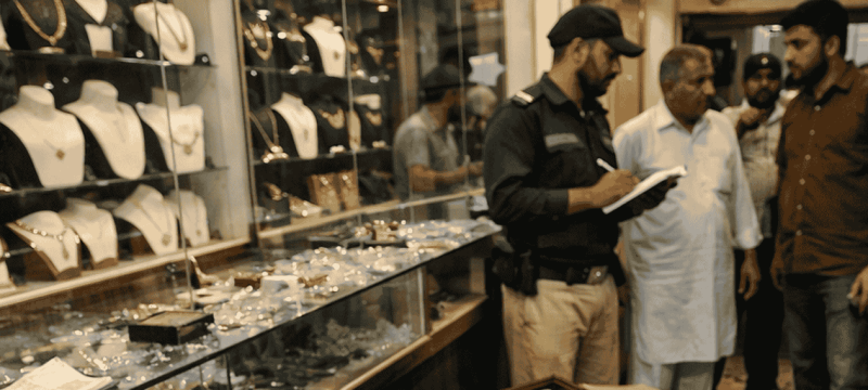 Karachi Jewellery Shop Looted, Thieves Steal 606 Tola of Gold