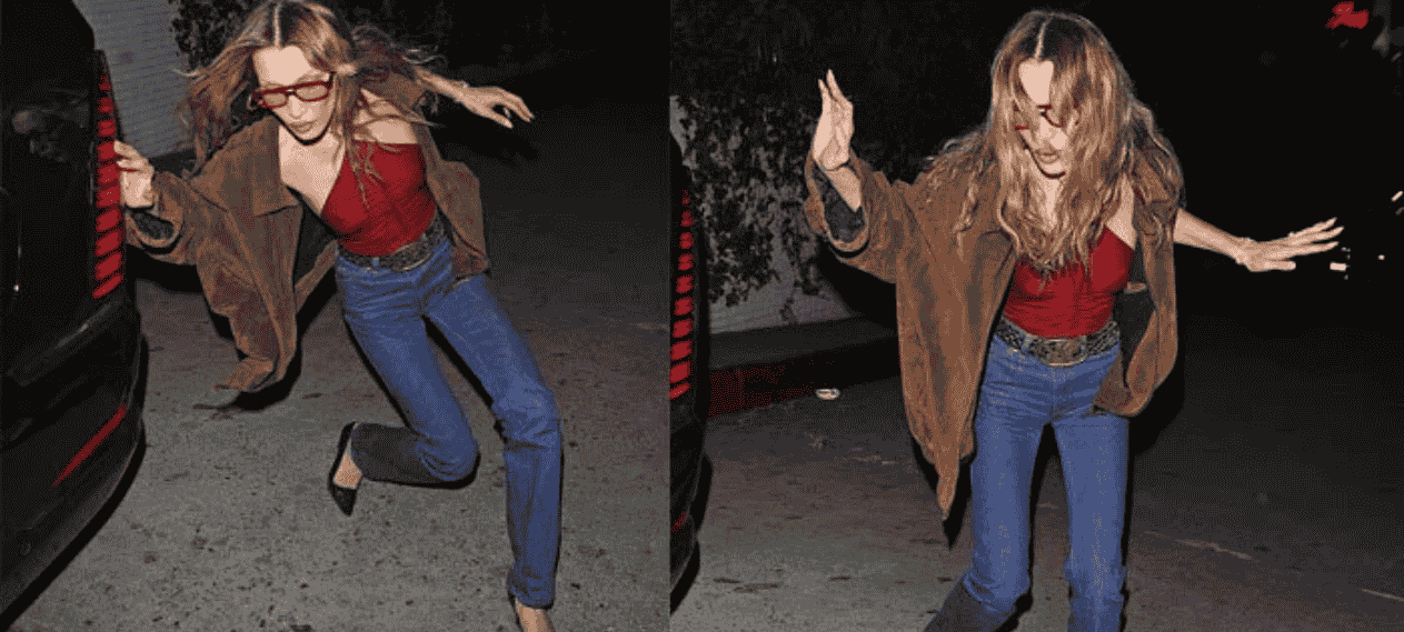 Bella Hadid Trips in Heels After Night Out At Chateau Marmont