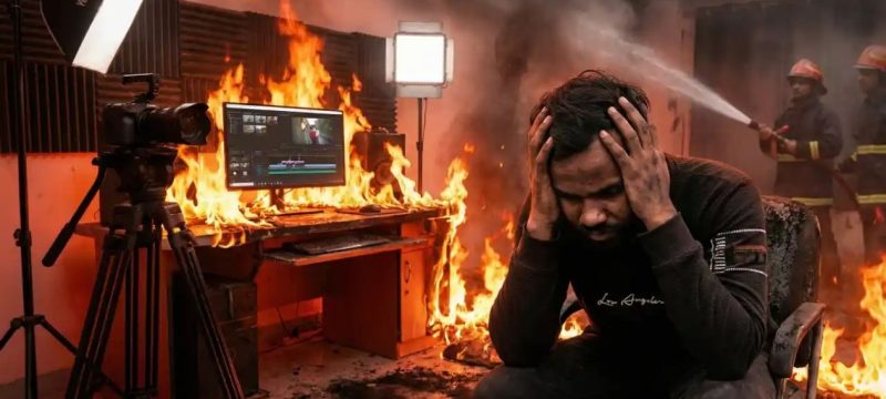 Indian YouTuber Sets Studio on Fire After Struggling to Gain Followers