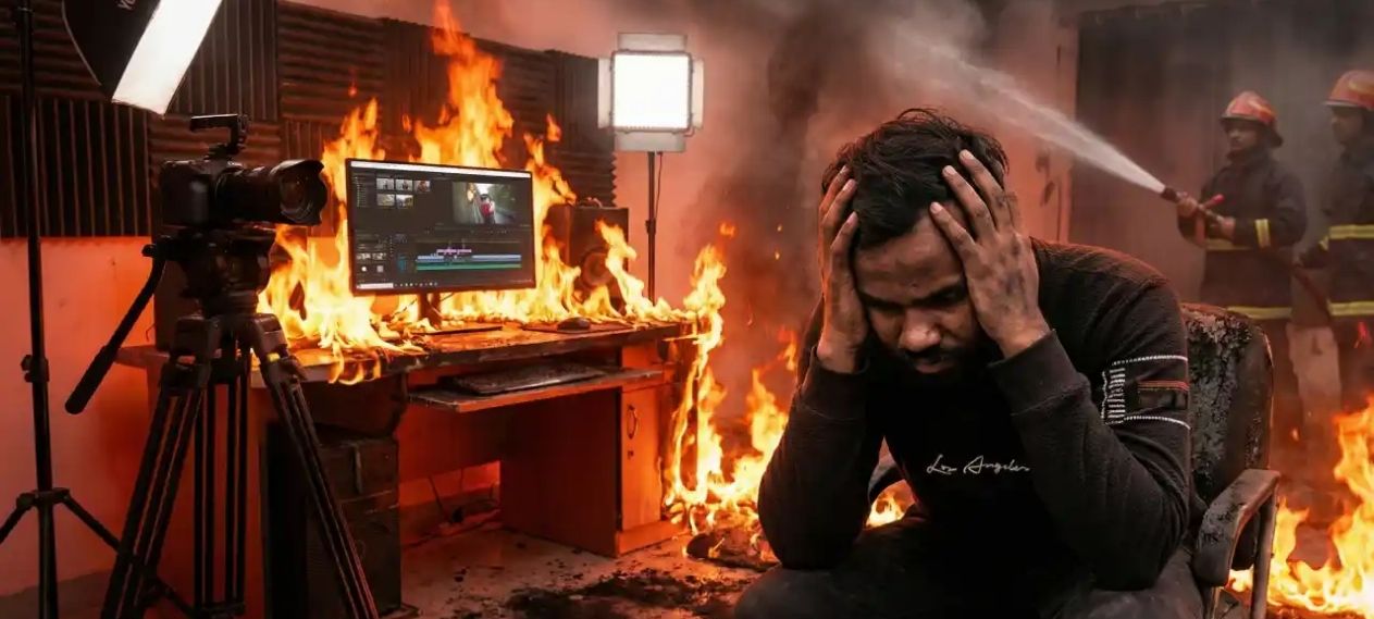 Indian YouTuber Sets Studio on Fire After Struggling to Gain Followers