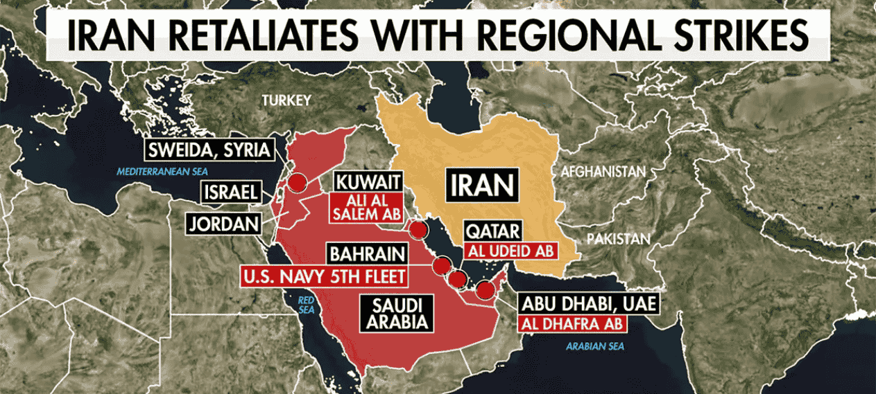 Iran Targets Gulf Countries in Largest Retaliatory Strikes
