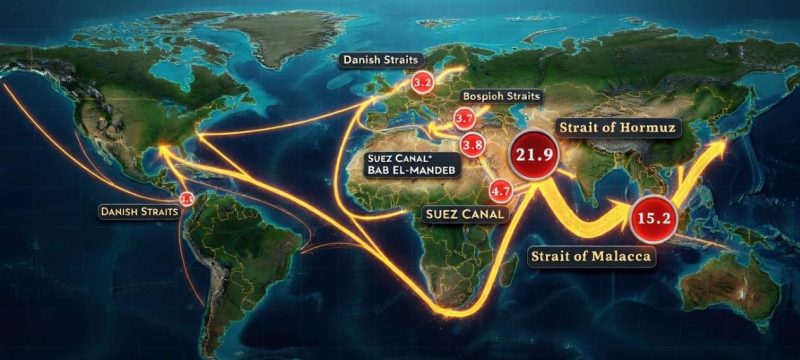 Over 90% of Global Oil Trade Passes Through Eight Key Routes