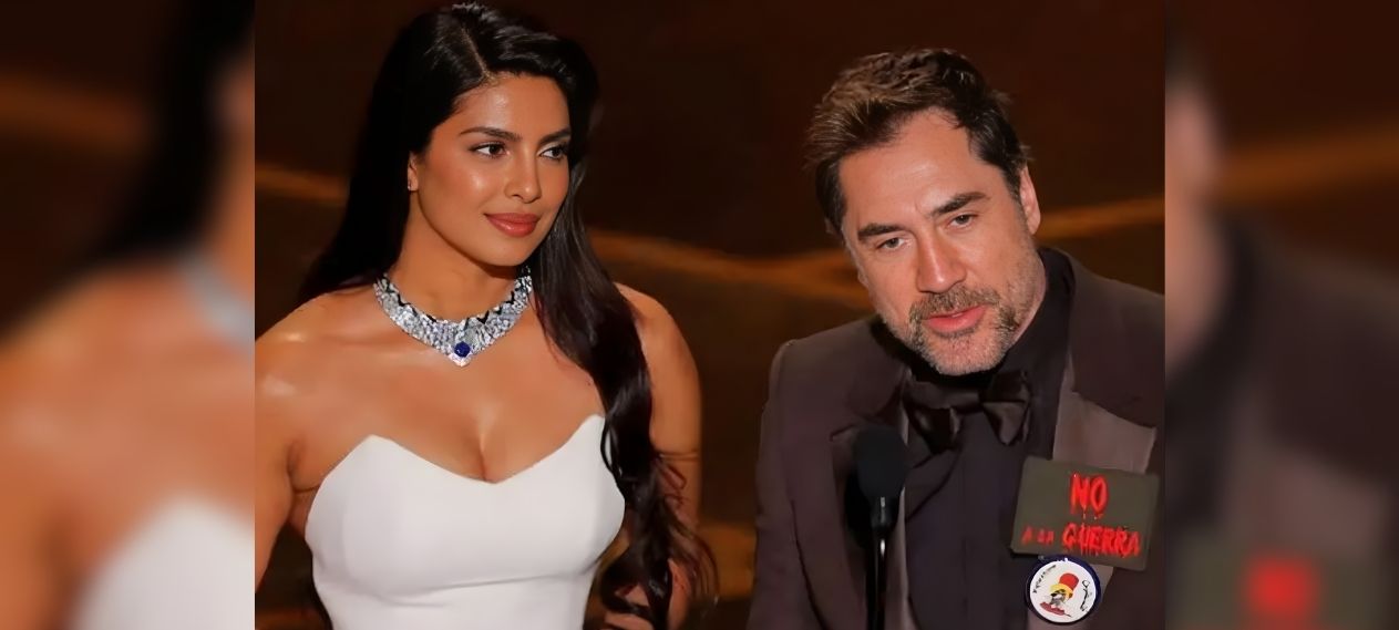 Priyanka Chopra Appears at Oscars 2026, Javier Bardem Calls for Peace on Stage