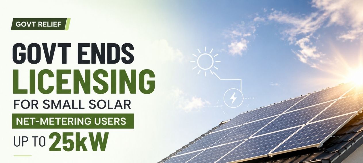 Govt Ends Licensing for Small Solar Net-Metering Users up to 25kW