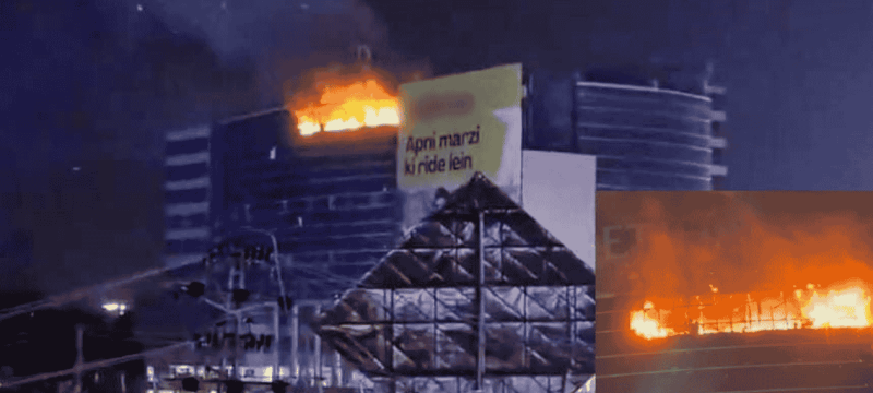 Fire Erupts At Gulberg Plaza Near Liberty Roundabout in Lahore