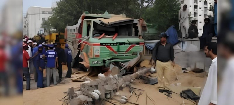 Trailer Crushes Two Teenagers in Karachi Road Accident