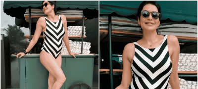Karishma Tanna Flaunts Bold Monokini Look During Pregnancy Shoot