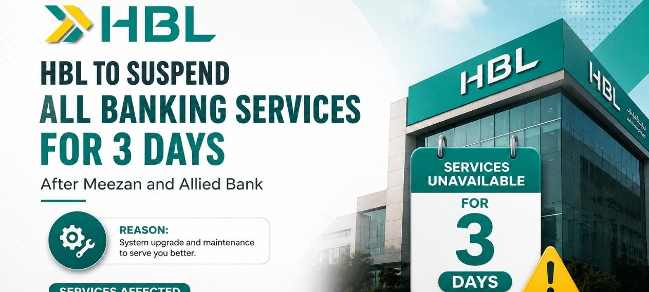 HBL to Suspend All Banking Services for Three Days After Meezan and Allied Bank