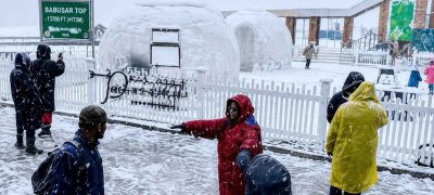 Rare Summer Snowfall at Babusar Top Draws Crowds of Excited Tourists