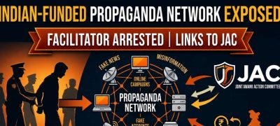 Indian Funded Propaganda Network Exposed as Banned JAAC Facilitator Arrested