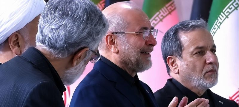 Iran Parliament Speaker Mohammad Bagher Ghalibaf Breaks Down During Ali Khamenei’s Funeral Ceremony