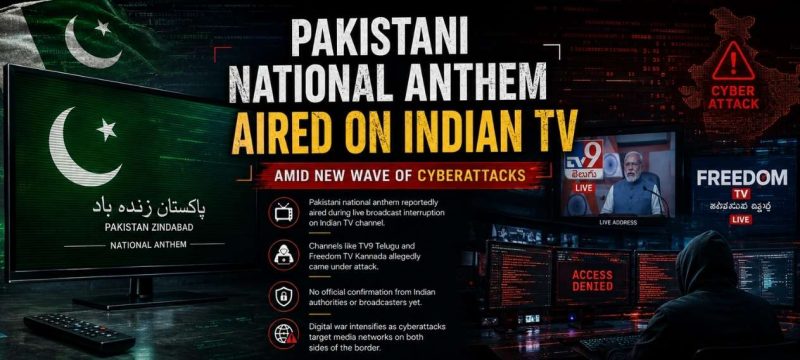 Pakistani National Anthem Airs on Indian TV Amid Fresh Cross-Border Cyberattacks