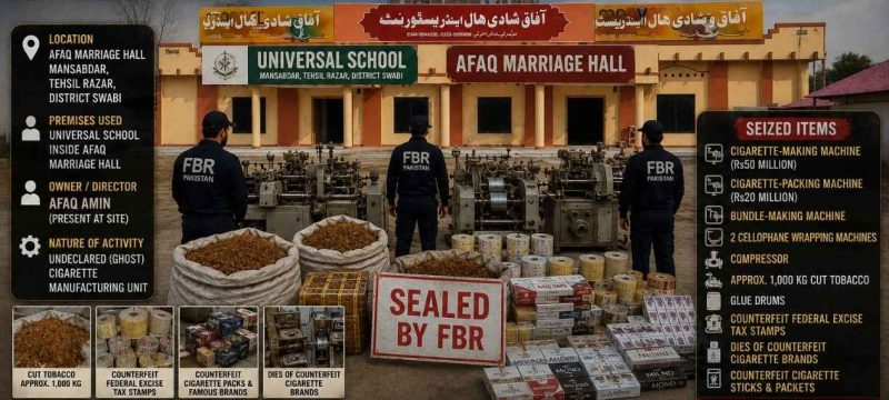 Illegal Cigarette Manufacturing Unit Exposed Inside School Premises in Swabi