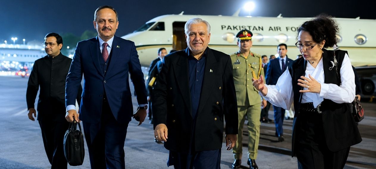 Ishaq Dar Arrives in Jordan for Jerusalem Ministerial Meeting