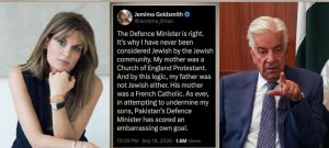 Jemima GoldSmith Hits Back at Khawaja Asif Over Jewish Identity Remarks