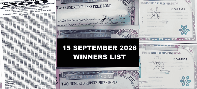 Rs200 Prize Bond Draw Results September 15, 2026: Full Winners List
